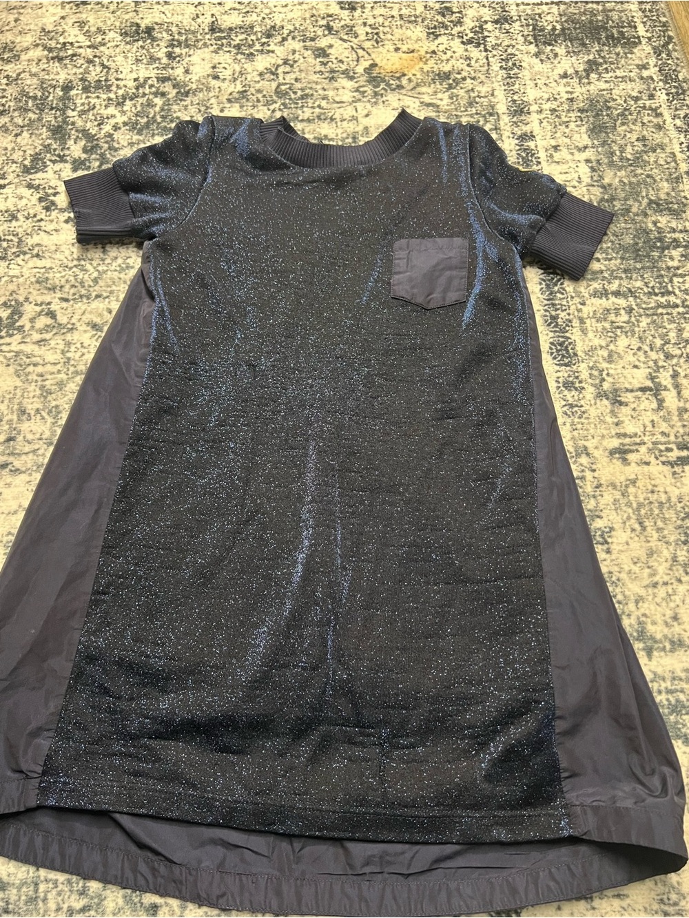 Moncler Sparkle Navy Short Sleeve Dress